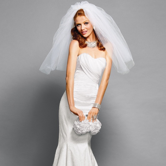 BEBE 90210 DRAPED TOP WEDDING GOWN SZ 0 - Picture 2 of 8